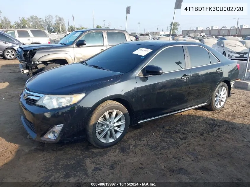 2012 Toyota Camry Hybrid Xle VIN: 4T1BD1FK3CU002720 Lot: 40619997