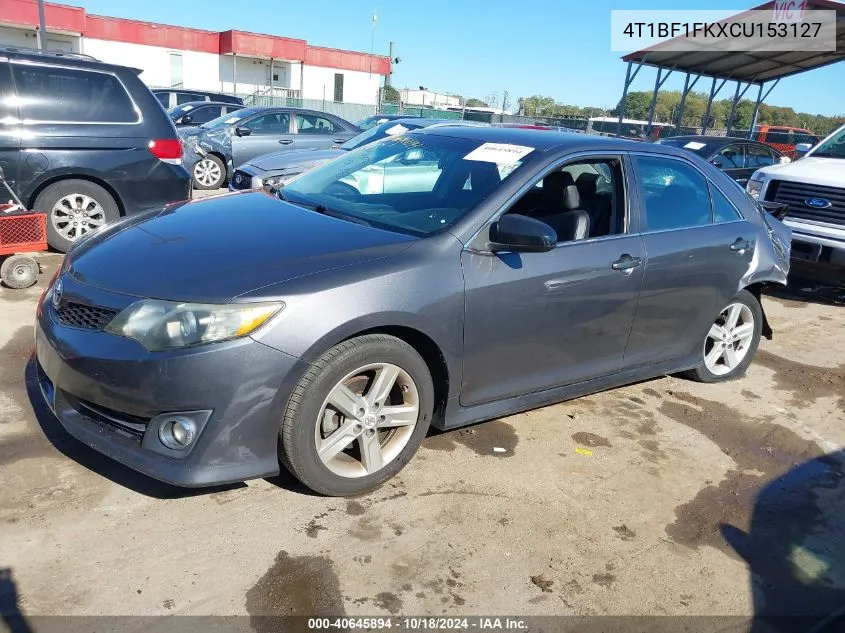 2012 Toyota Camry Se VIN: 4T1BF1FKXCU153127 Lot: 40645894