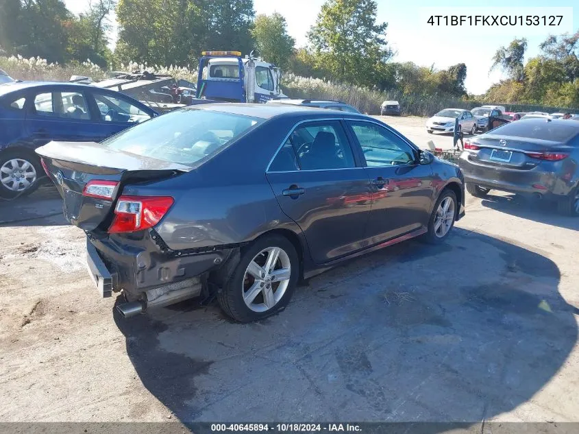 2012 Toyota Camry Se VIN: 4T1BF1FKXCU153127 Lot: 40645894