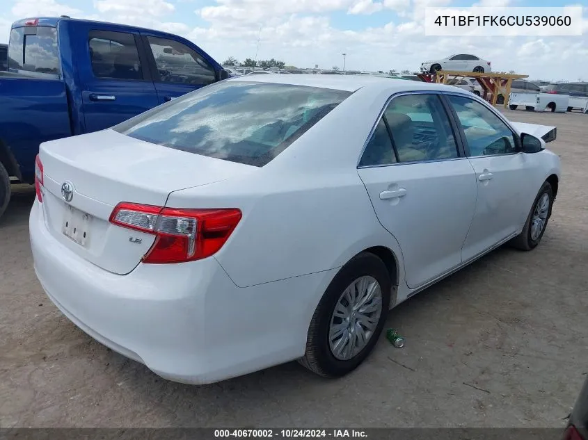 4T1BF1FK6CU539060 2012 Toyota Camry Se/Le/Xle