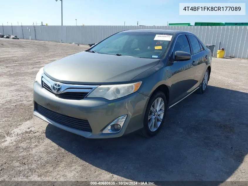 4T4BF1FK8CR177089 2012 Toyota Camry Se/Le/Xle