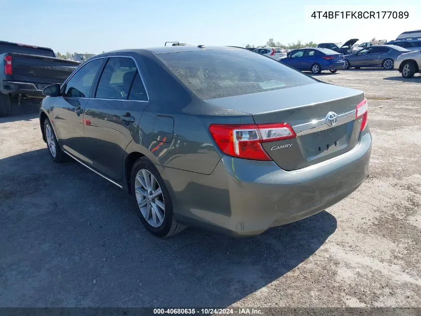 4T4BF1FK8CR177089 2012 Toyota Camry Se/Le/Xle