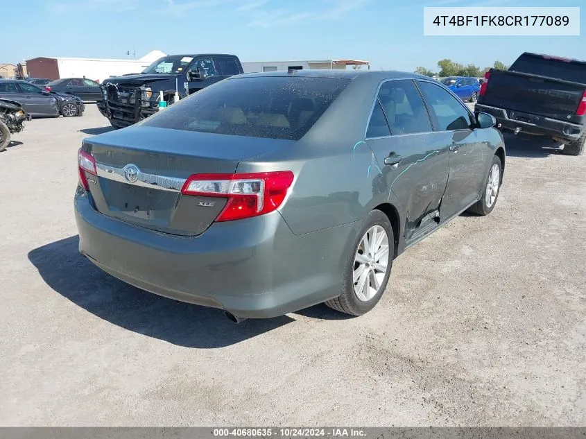 4T4BF1FK8CR177089 2012 Toyota Camry Se/Le/Xle