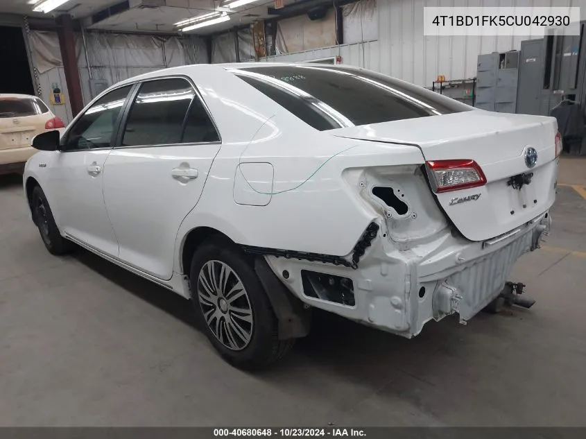 4T1BD1FK5CU042930 2012 Toyota Camry Hybrid Le