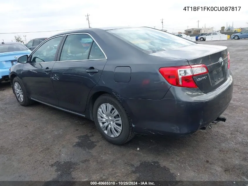 4T1BF1FK0CU087817 2012 Toyota Camry Le