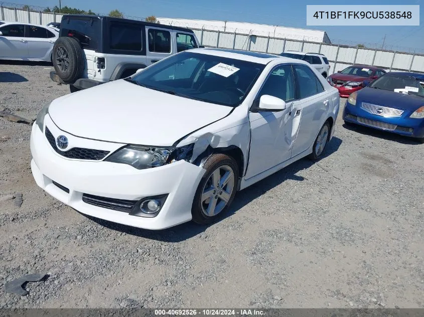 2012 Toyota Camry Se VIN: 4T1BF1FK9CU538548 Lot: 40692526