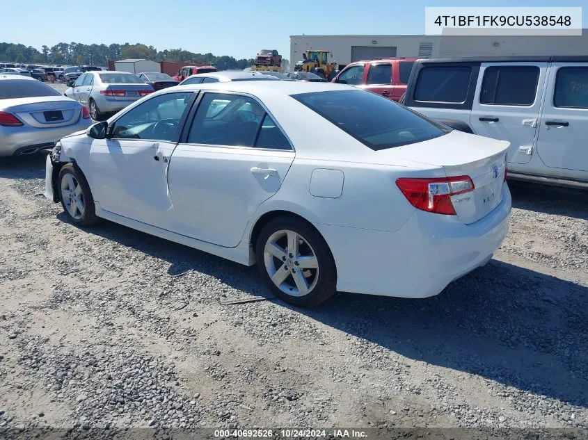 2012 Toyota Camry Se VIN: 4T1BF1FK9CU538548 Lot: 40692526