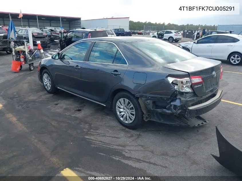 4T1BF1FK7CU005291 2012 Toyota Camry Le