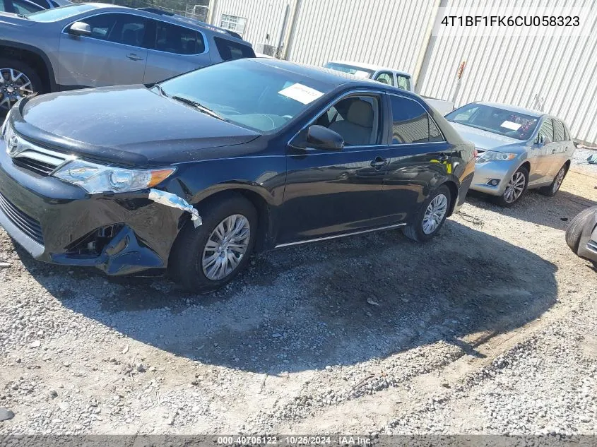 2012 Toyota Camry Le VIN: 4T1BF1FK6CU058323 Lot: 40705122