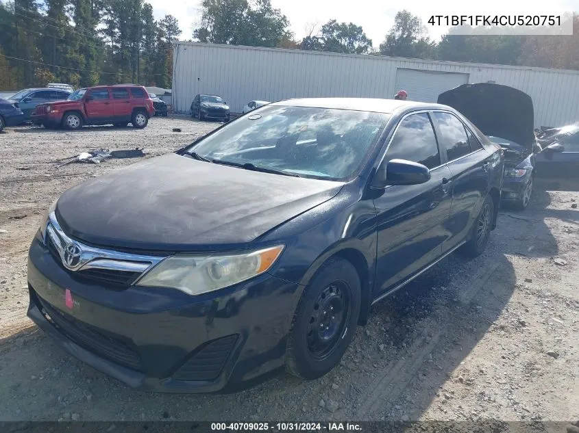 4T1BF1FK4CU520751 2012 Toyota Camry Le