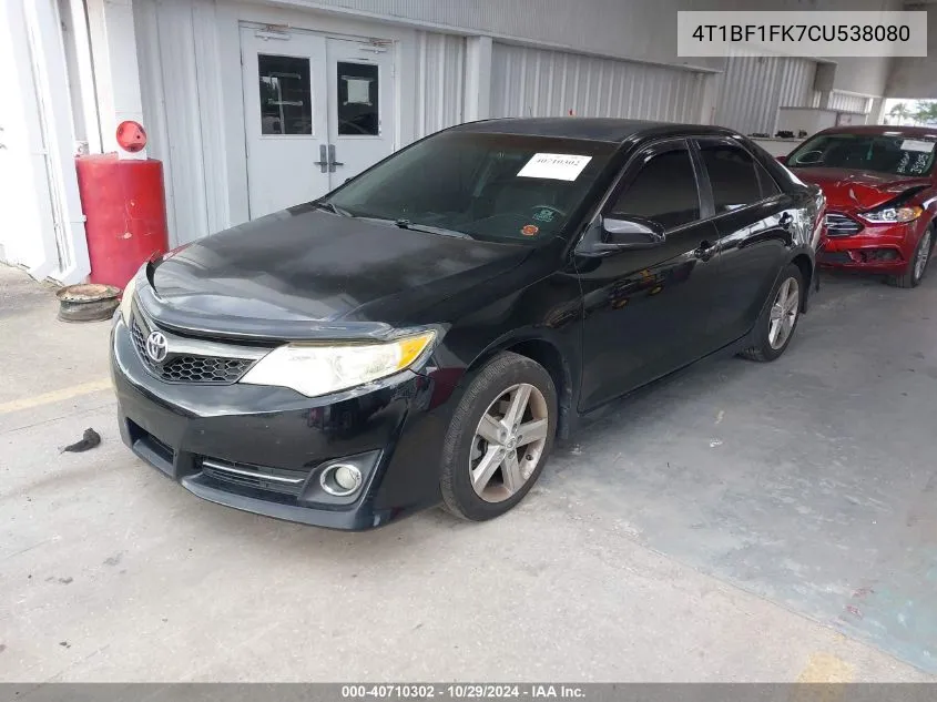 2012 Toyota Camry Se VIN: 4T1BF1FK7CU538080 Lot: 40710302