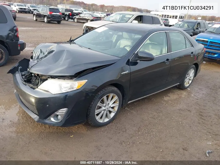 2012 Toyota Camry Hybrid Xle VIN: 4T1BD1FK1CU034291 Lot: 40711887