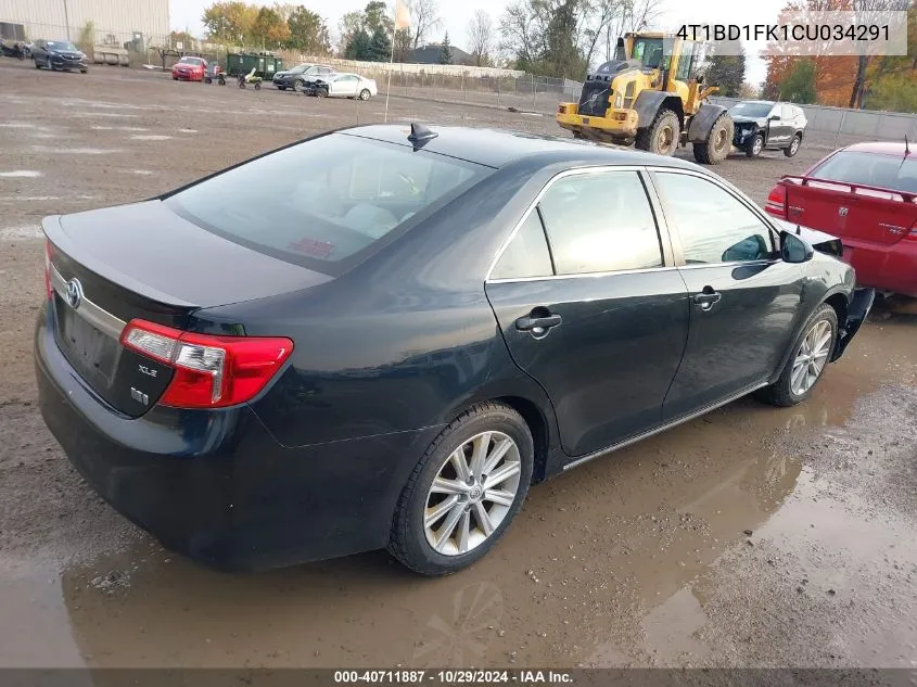 2012 Toyota Camry Hybrid Xle VIN: 4T1BD1FK1CU034291 Lot: 40711887