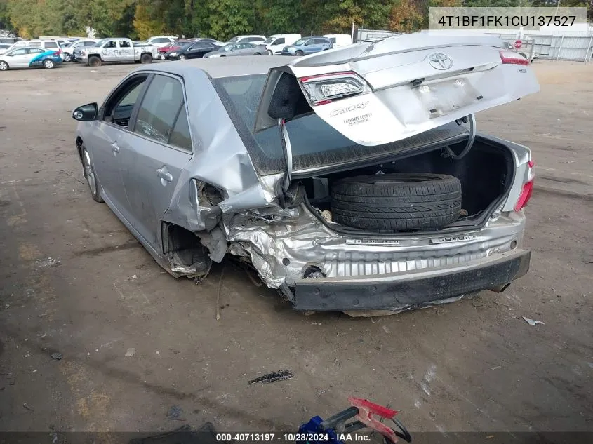 2012 Toyota Camry Se VIN: 4T1BF1FK1CU137527 Lot: 40713197