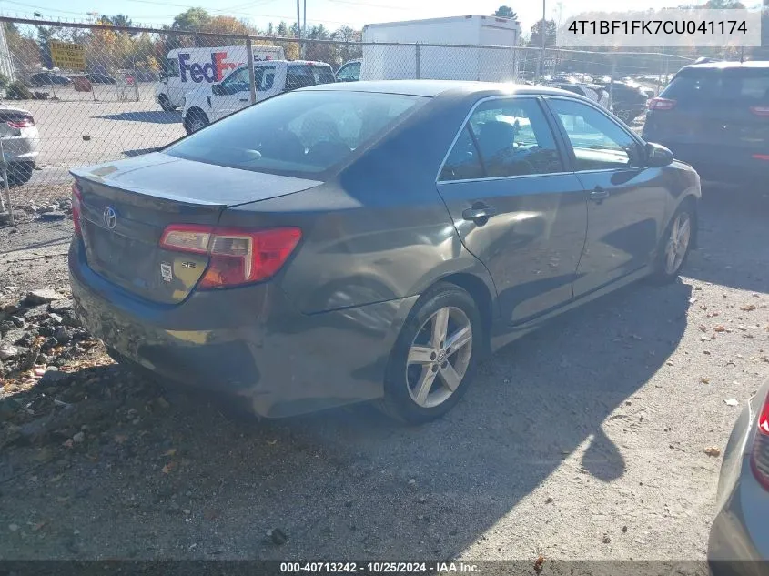 2012 Toyota Camry Se VIN: 4T1BF1FK7CU041174 Lot: 40713242