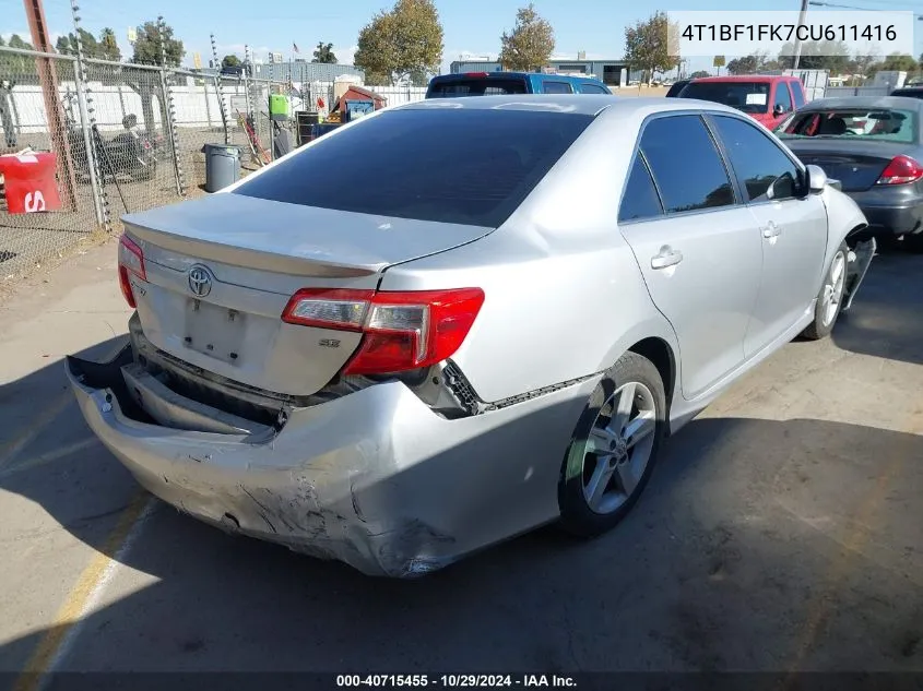 4T1BF1FK7CU611416 2012 Toyota Camry Se