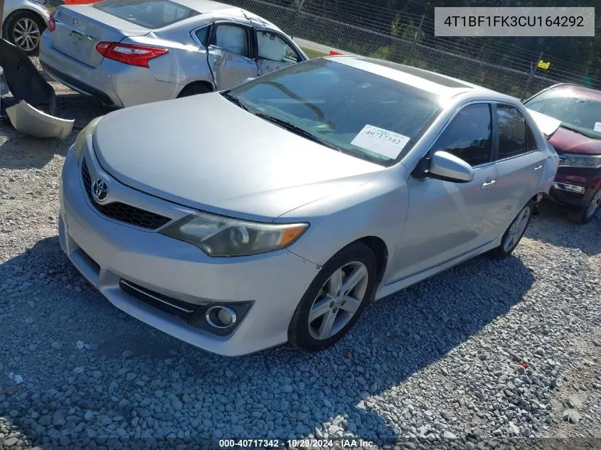 2012 Toyota Camry Se VIN: 4T1BF1FK3CU164292 Lot: 40717342