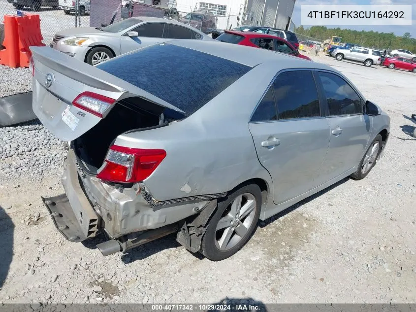 2012 Toyota Camry Se VIN: 4T1BF1FK3CU164292 Lot: 40717342