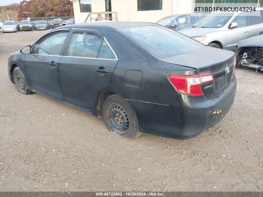 2012 Toyota Camry Hybrid Le VIN: 4T1BD1FK8CU043294 Lot: 40722952