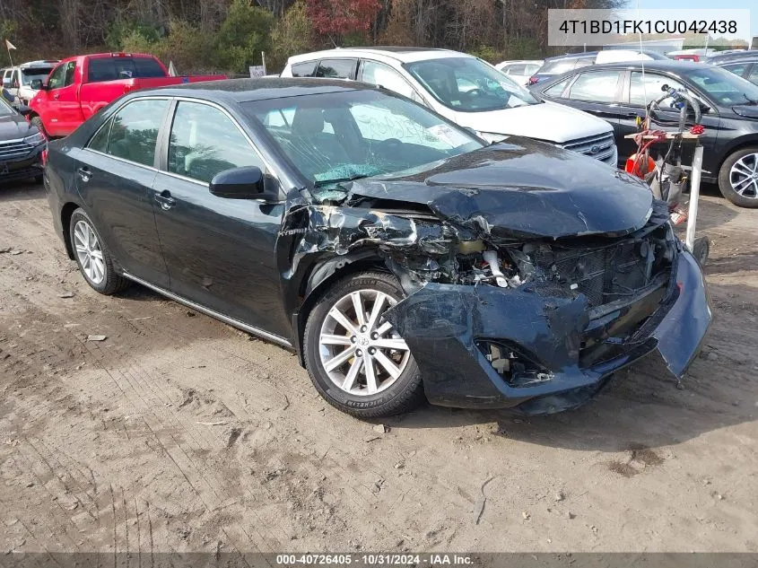 2012 Toyota Camry Hybrid Xle VIN: 4T1BD1FK1CU042438 Lot: 40726405