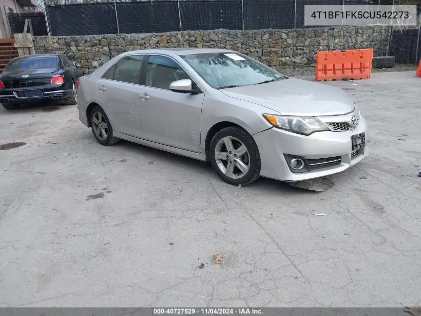 2012 Toyota Camry Se VIN: 4T1BF1FK5CU542273 Lot: 40727529