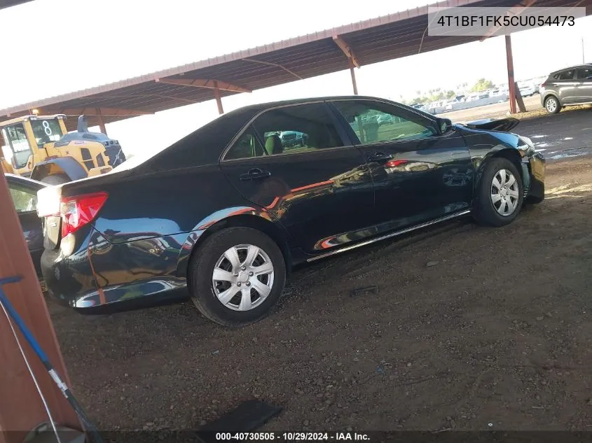 2012 Toyota Camry Le VIN: 4T1BF1FK5CU054473 Lot: 40730505