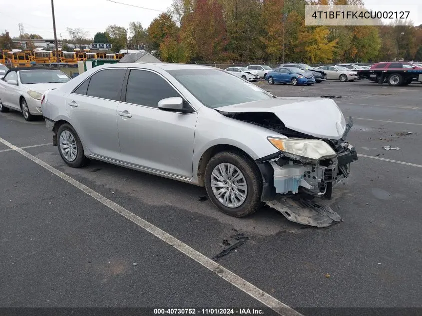 4T1BF1FK4CU002127 2012 Toyota Camry Le