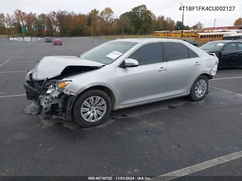 4T1BF1FK4CU002127 2012 Toyota Camry Le