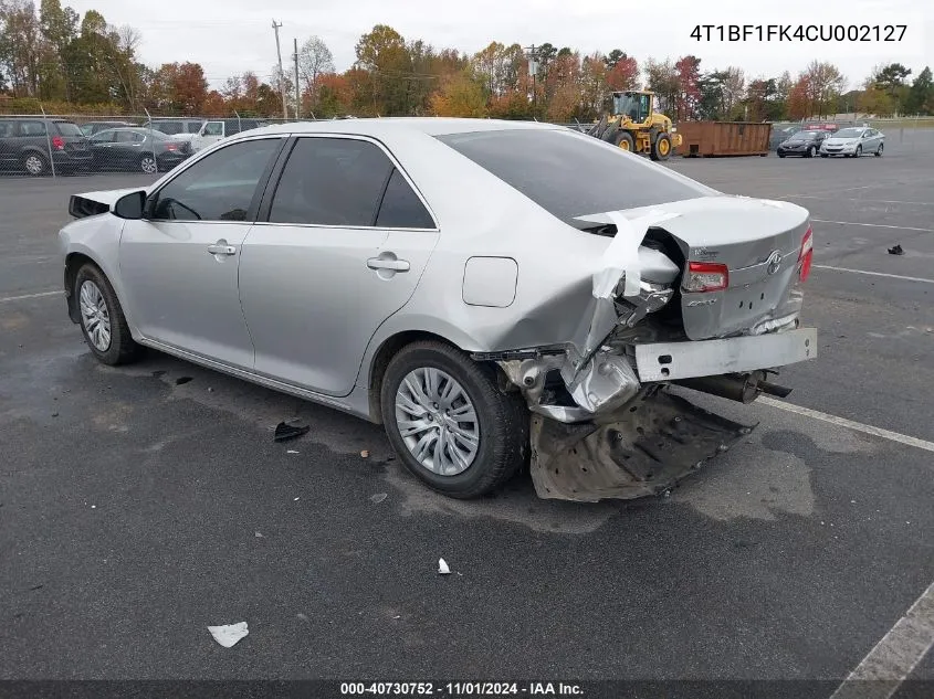 4T1BF1FK4CU002127 2012 Toyota Camry Le