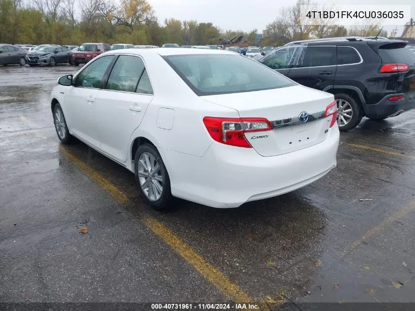 4T1BD1FK4CU036035 2012 Toyota Camry Hybrid Xle