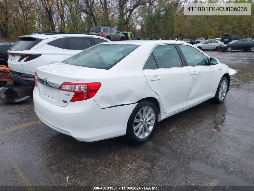 4T1BD1FK4CU036035 2012 Toyota Camry Hybrid Xle