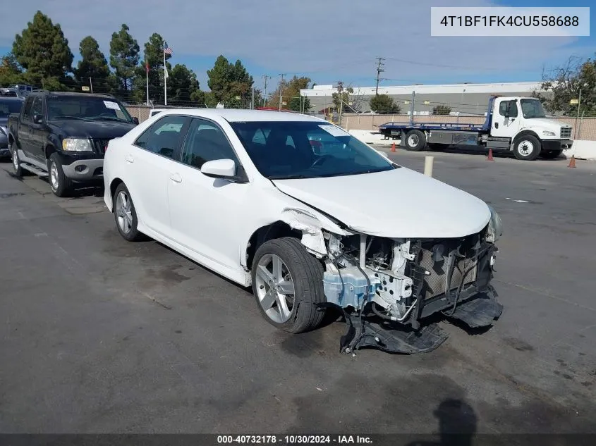 2012 Toyota Camry Se VIN: 4T1BF1FK4CU558688 Lot: 40732178