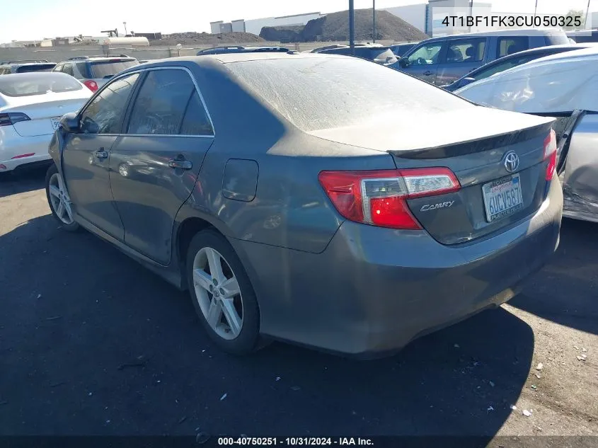 2012 Toyota Camry Se VIN: 4T1BF1FK3CU050325 Lot: 40750251