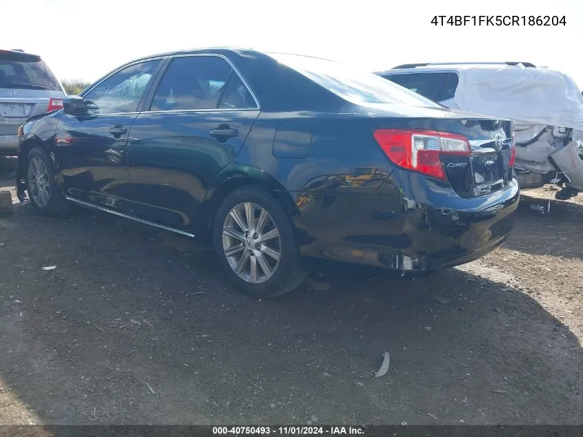 4T4BF1FK5CR186204 2012 Toyota Camry Xle