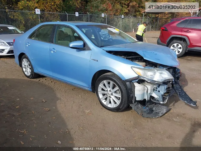 2012 Toyota Camry Hybrid Xle VIN: 4T1BD1FK3CU035202 Lot: 40750613