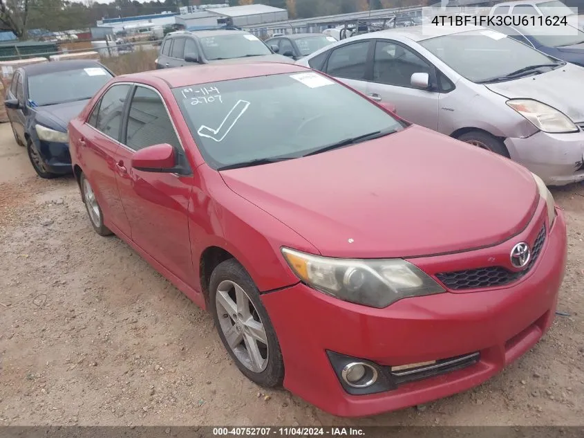 4T1BF1FK3CU611624 2012 Toyota Camry Se