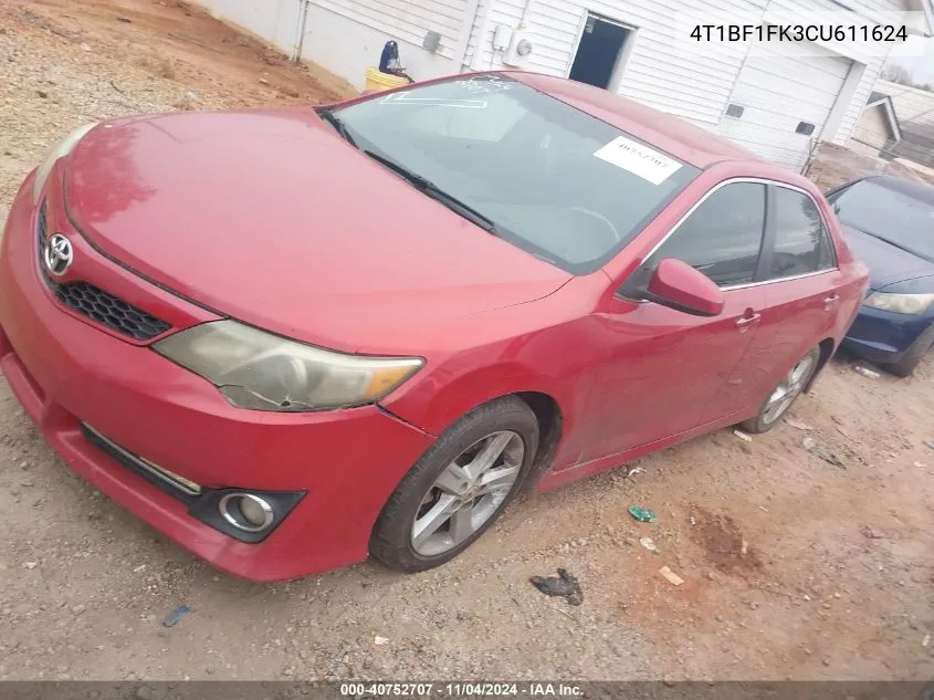 4T1BF1FK3CU611624 2012 Toyota Camry Se