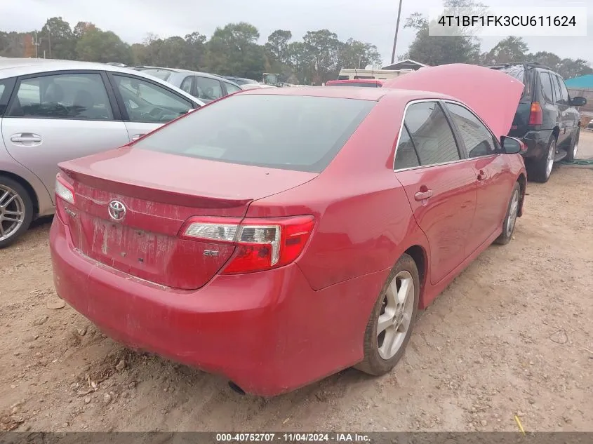 4T1BF1FK3CU611624 2012 Toyota Camry Se