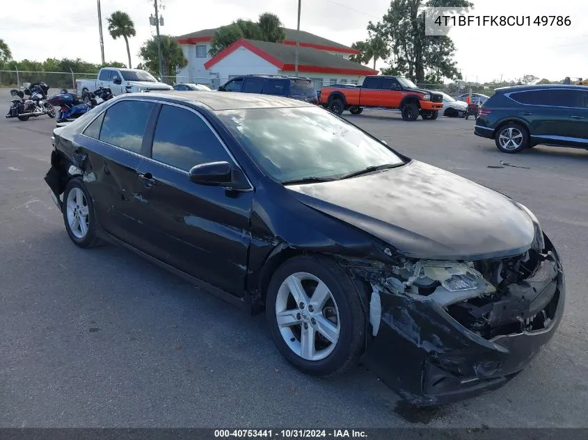 2012 Toyota Camry Se VIN: 4T1BF1FK8CU149786 Lot: 40753441