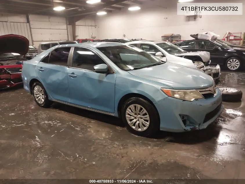 2012 Toyota Camry Le VIN: 4T1BF1FK3CU580732 Lot: 40755933