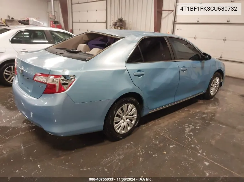 2012 Toyota Camry Le VIN: 4T1BF1FK3CU580732 Lot: 40755933