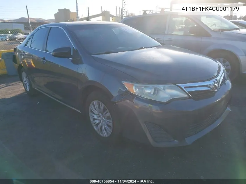 2012 Toyota Camry Le VIN: 4T1BF1FK4CU001179 Lot: 40756854