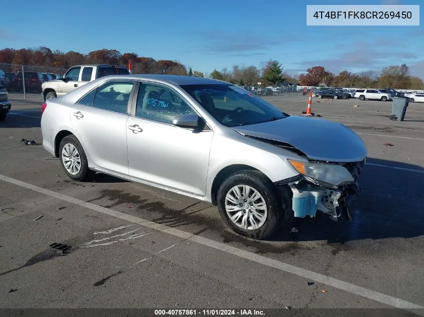 2012 Toyota Camry Le VIN: 4T4BF1FK8CR269450 Lot: 40757861