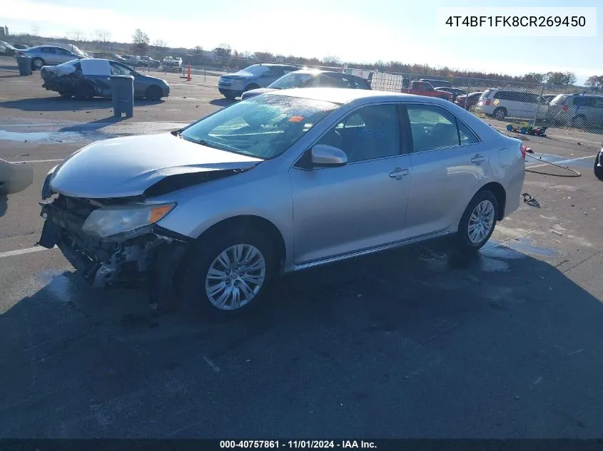 2012 Toyota Camry Le VIN: 4T4BF1FK8CR269450 Lot: 40757861