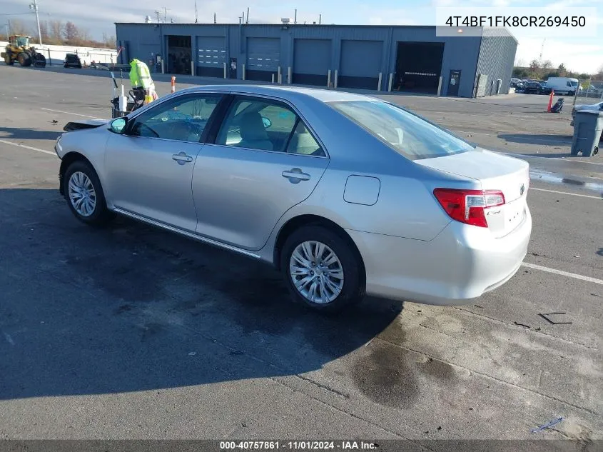 2012 Toyota Camry Le VIN: 4T4BF1FK8CR269450 Lot: 40757861