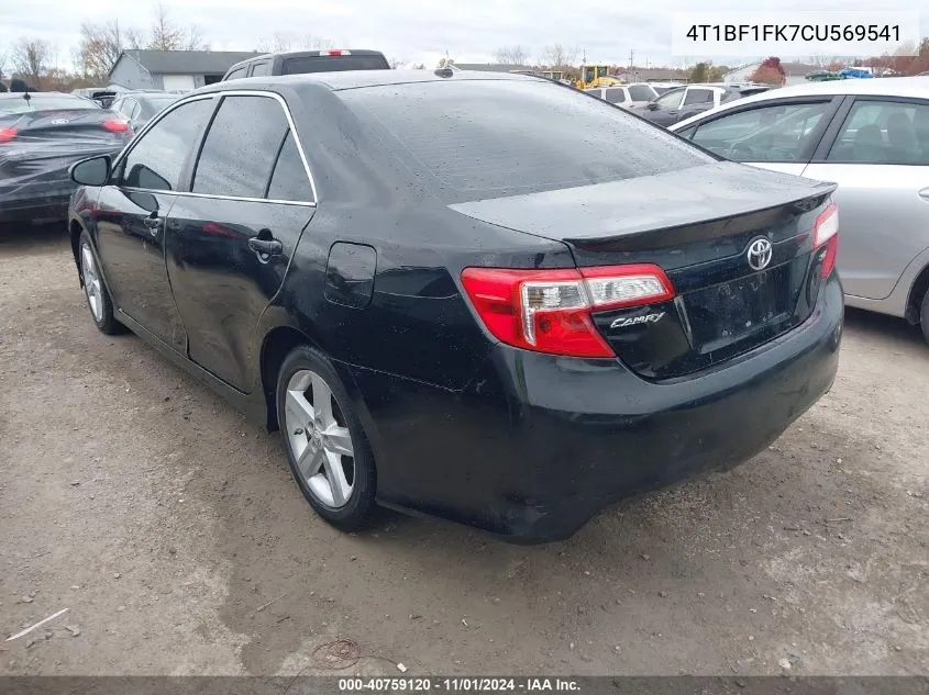 2012 Toyota Camry Se VIN: 4T1BF1FK7CU569541 Lot: 40759120