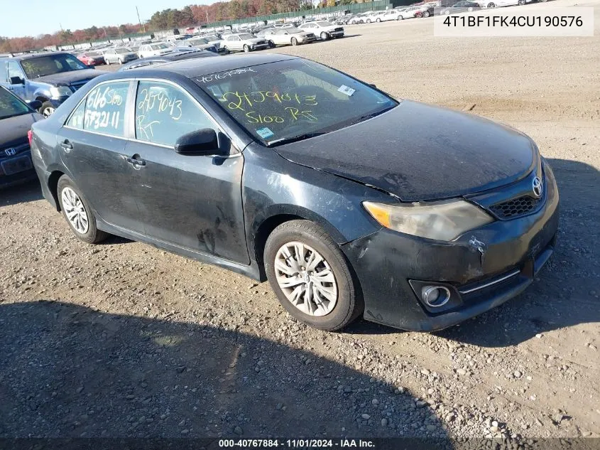 2012 Toyota Camry Se Limited Edition VIN: 4T1BF1FK4CU190576 Lot: 40767884