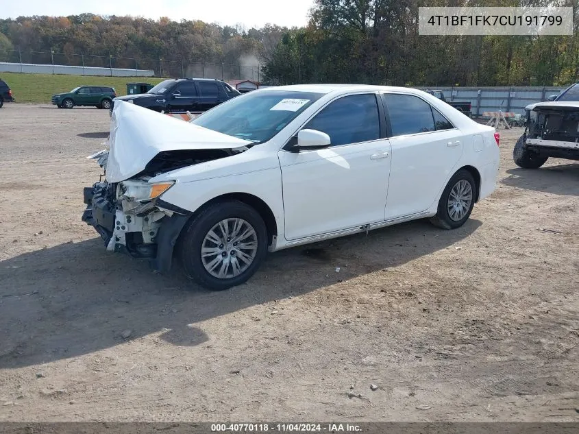 4T1BF1FK7CU191799 2012 Toyota Camry Le