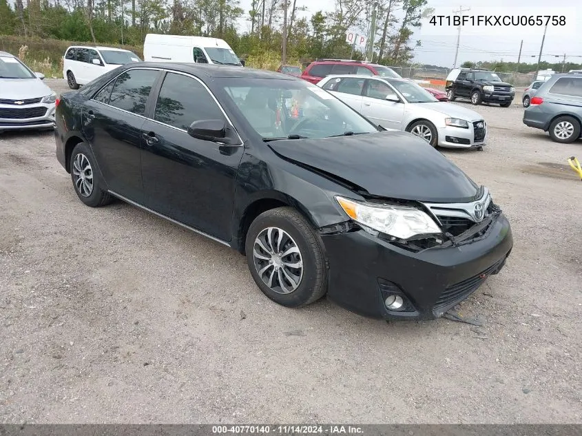 2012 Toyota Camry Le VIN: 4T1BF1FKXCU065758 Lot: 40770140