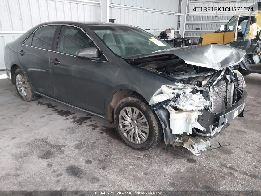 2012 Toyota Camry Le VIN: 4T1BF1FK1CU571074 Lot: 40772320